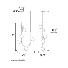 Load image into Gallery viewer, Contour LED Pendant Light - line drawing.
