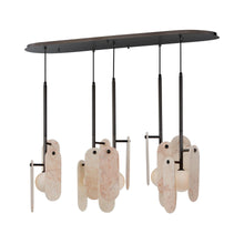 Load image into Gallery viewer, Megalith LED Multi Light Pendant Light in Rose Jade Onyx/Gunmetal.
