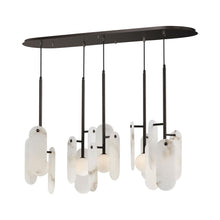 Load image into Gallery viewer, Megalith LED Multi Light Pendant Light in Spanish Alabaster/Brushed Bronze.
