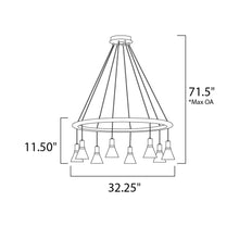Load image into Gallery viewer, Scan Multi Light Pendant Light - line drawing.
