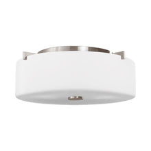 Load image into Gallery viewer, Sunset Drive Flush Mount Ceiling Light in 2-Light/Brushed Steel.
