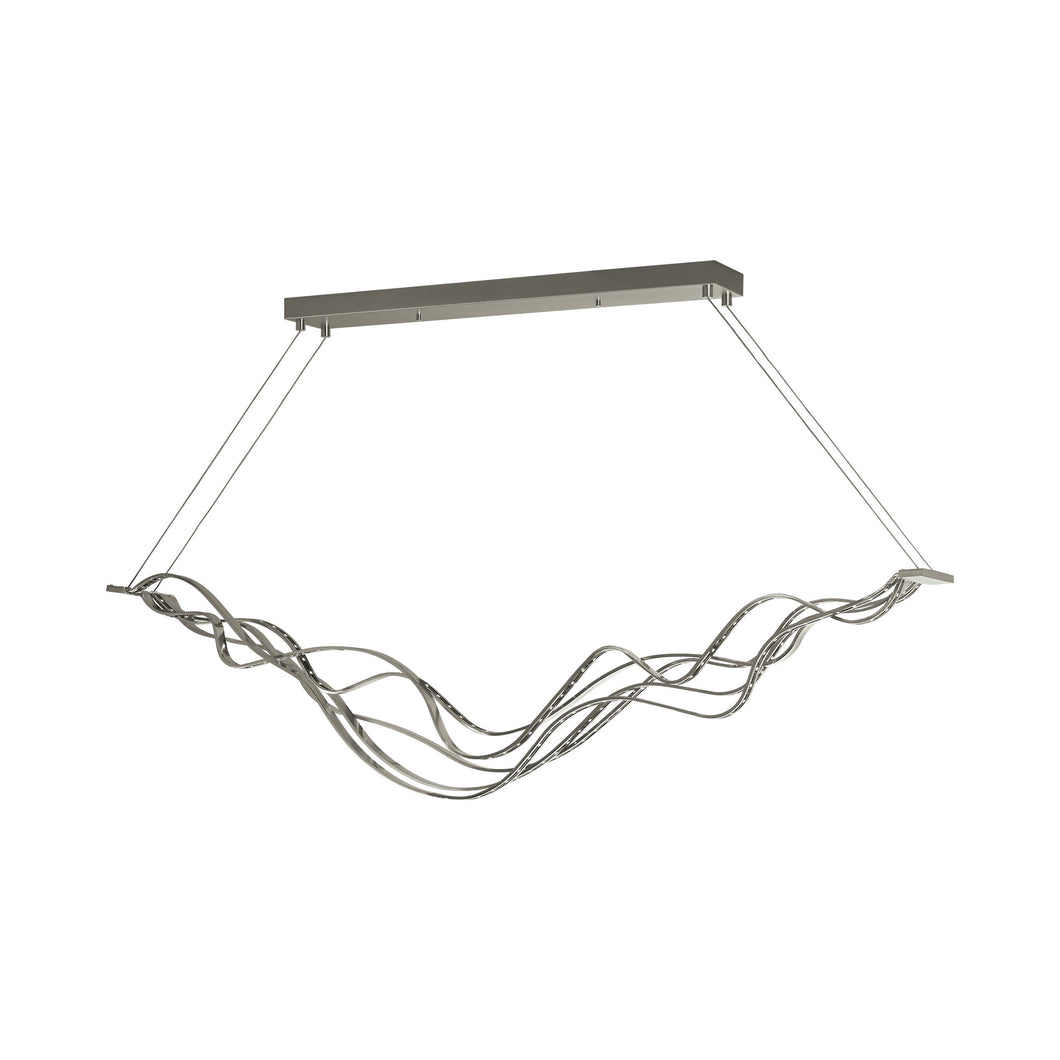 Surge LED Linear Suspension Light in Satin Nickel.