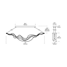 Load image into Gallery viewer, Surge LED Linear Suspension Light - line drawing.
