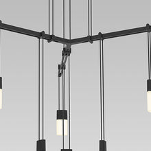 Load image into Gallery viewer, Suspenders® 1-Tier Tri-Bar LED Pendant Light in Detail.
