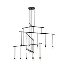 Load image into Gallery viewer, Suspenders® 4-Tier Tri-Bar LED Pendant Light (Etched Chicle).
