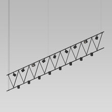 Load image into Gallery viewer, Suspenders® Flat Truss Linear LED Suspension Light in Detail.
