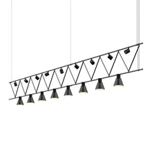 Load image into Gallery viewer, Suspenders® Flat Truss Linear LED Suspension Light (Power Precise Cylinder with Cone Trims).
