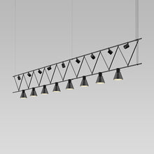 Load image into Gallery viewer, Suspenders® Flat Truss Linear LED Suspension Light in Detail.
