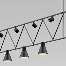 Load image into Gallery viewer, Suspenders® Flat Truss Linear LED Suspension Light in Detail.
