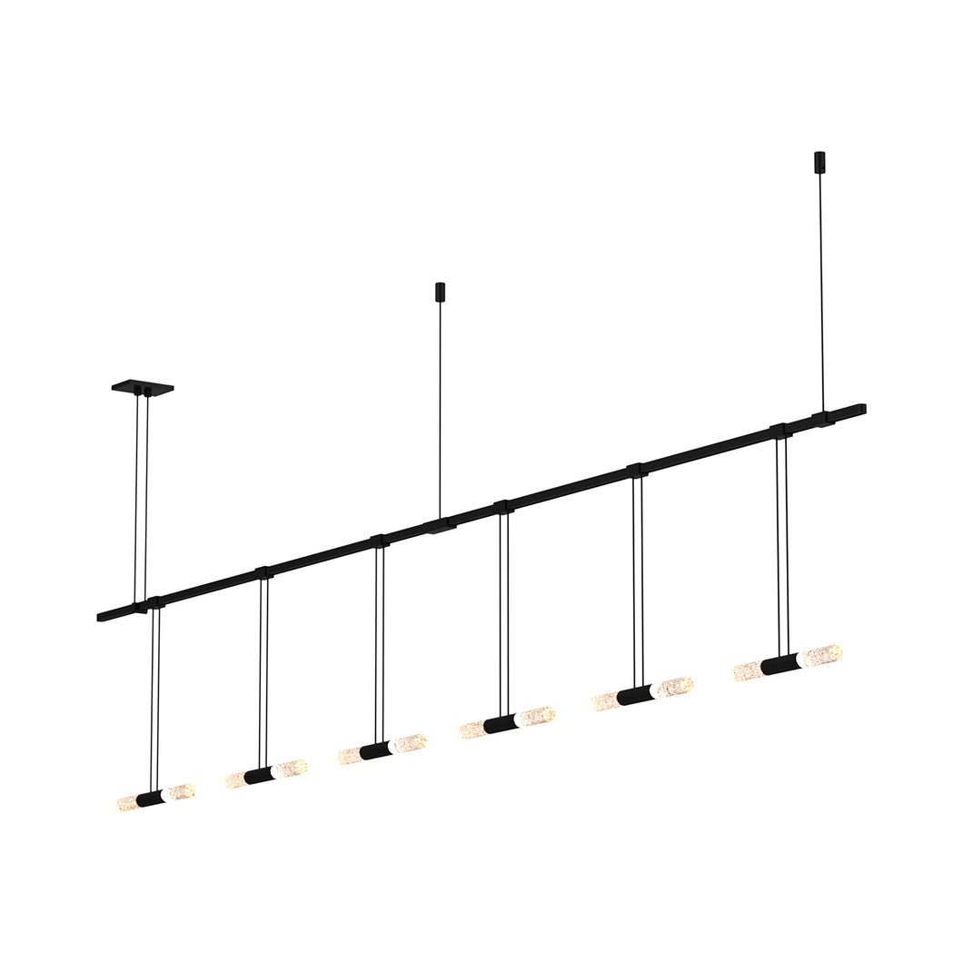 Suspenders® In-Line Linear LED Pendant Light (Crystal Double Rod).