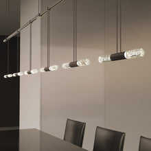 Load image into Gallery viewer, Suspenders® In-Line Linear LED Pendant Light in living room.
