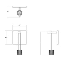 Load image into Gallery viewer, Suspenders® Mini Single LED Wall Light - line drawing.
