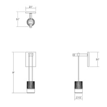 Load image into Gallery viewer, Suspenders® Mini Single LED Wall Light - line drawing.
