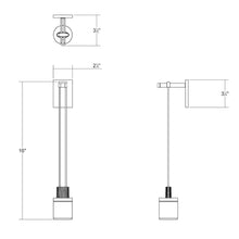Load image into Gallery viewer, Suspenders® Mini Single LED Wall Light - line drawing.
