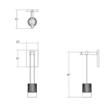 Load image into Gallery viewer, Suspenders® Mini Single LED Wall Light - line drawing.
