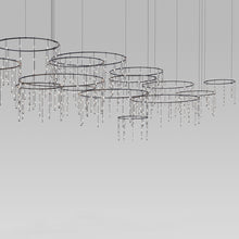 Load image into Gallery viewer, Suspenders® Offset Ring Horizontal Matrix LED Suspension Light in Detail.
