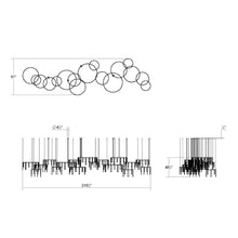 Load image into Gallery viewer, Suspenders® Offset Ring Horizontal Matrix LED Suspension Light - line drawing.
