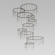 Load image into Gallery viewer, Suspenders® Offset Ring Vertical Matrix LED Suspension Light in Detail.
