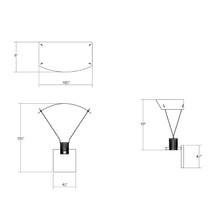 Load image into Gallery viewer, Suspenders® Standard Single LED Wall Light - line drawing.
