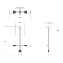 Load image into Gallery viewer, Suspenders® Standard Single LED Wall Light - line drawing.
