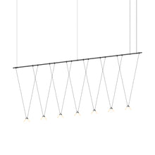 Load image into Gallery viewer, Suspenders® Tier Linear LED Pendant Light (V-Line Etched Glass Cone Pends).

