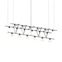 Load image into Gallery viewer, Suspenders® Triangle Truss Linear LED Suspension Light (Power Precise Bar-Mounted Cylinders).

