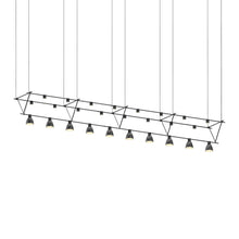 Load image into Gallery viewer, Suspenders® Triangle Truss Linear LED Suspension Light (Power Precise Cylinder with Bell Trims).
