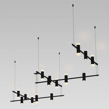 Load image into Gallery viewer, Suspenders® Zig Zag LED Pendant Light with Double Ended Cylinders in Detail.
