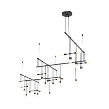 Load image into Gallery viewer, Suspenders® Zig Zag LED Pendant Light with Etched Chiclet Luminaires.
