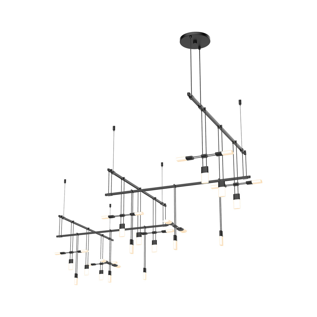 Suspenders® Zig Zag LED Pendant Light with Etched Chiclet Luminaires.