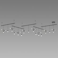 Load image into Gallery viewer, Suspenders® Zig Zag LED Pendant Light with Etched Chiclet Luminaires in Detail..

