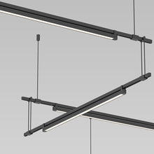 Load image into Gallery viewer, Suspenders® Zig Zag LED Pendant Light with Light Bar Luminaires in Detail.
