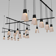 Load image into Gallery viewer, Suspenders® Zig Zag LED Pendant Light with Wings Luminaires in Detail.
