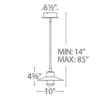 Load image into Gallery viewer, Suspense Outdoor LED Pendant Light- line drawing.
