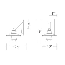 Load image into Gallery viewer, Suspense Outdoor LED Wall Light- line drawing.
