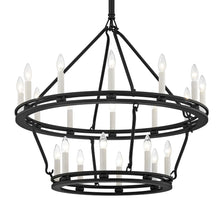 Load image into Gallery viewer, Sutton Chandelier in Textured Black (Small/2-Tier).
