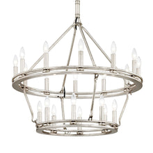Load image into Gallery viewer, Sutton Chandelier in Champagne Silver Leaf (Small/2-Tier).

