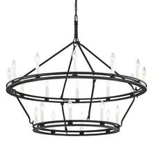Load image into Gallery viewer, Sutton Chandelier in Textured Black (Large/2-Tier).

