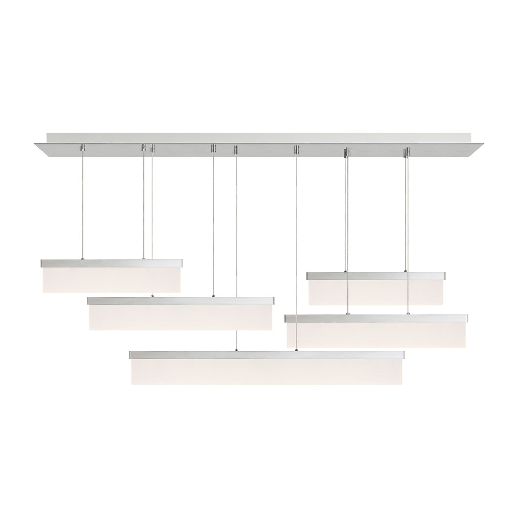 Sweep LED Linear Suspension Light in Polished Nickel.