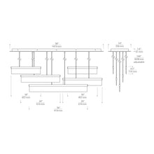 Load image into Gallery viewer, Sweep LED Linear Suspension Light - line drawing.
