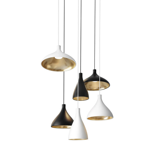Swell LED Multi-Light Pendant Light in Black and White.