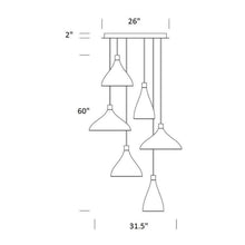 Load image into Gallery viewer, Swell LED Multi-Light Pendant Light - line drawing.
