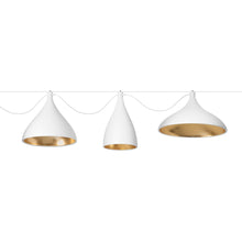Load image into Gallery viewer, Swell LED String Mixed Pendant Light in White/Brass (X-Large).
