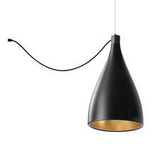 Load image into Gallery viewer, Swell LED String Pendant Light in Black/Brass (XL Narrow).
