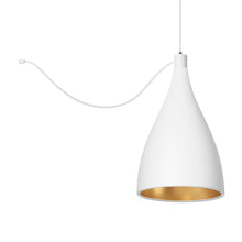 Load image into Gallery viewer, Swell LED String Pendant Light in White/Brass (XL Narrow).
