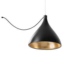 Load image into Gallery viewer, Swell LED String Pendant Light in Black/Brass (XL Medium).
