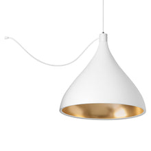 Load image into Gallery viewer, Swell LED String Pendant Light in White/Brass (XL Medium).
