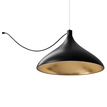 Load image into Gallery viewer, Swell LED String Pendant Light in Black/Brass (XL Wide).
