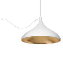 Load image into Gallery viewer, Swell LED String Pendant Light in White/Brass (XL Wide).
