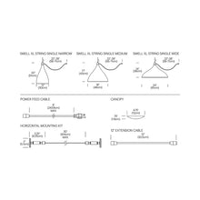 Load image into Gallery viewer, Swell LED String Pendant Light - line drawing.
